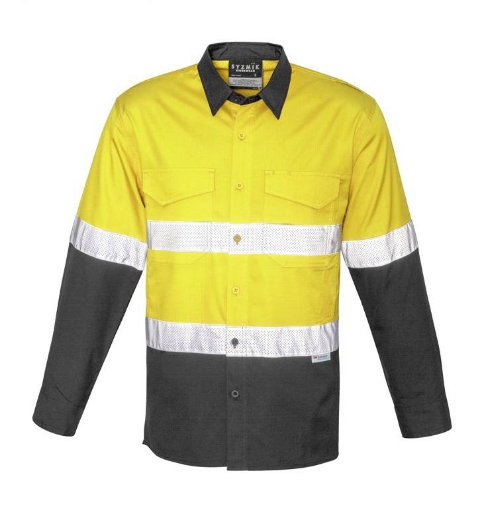 Picture of Syzmik, Mens Rugged Cooling Taped Hi Vis Spliced Shirt